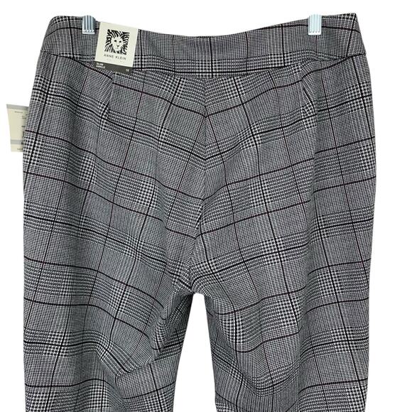 New Anne Klein Pants Slim Ankle Black White Plaid Pull On Stretchy Women's 1X - Picture 5 of 10